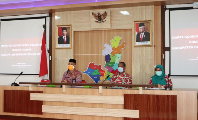 Rapat Koordinasi dan Evaluasi Bidang Hukum Kabupaten Boyolali Tahun 2020